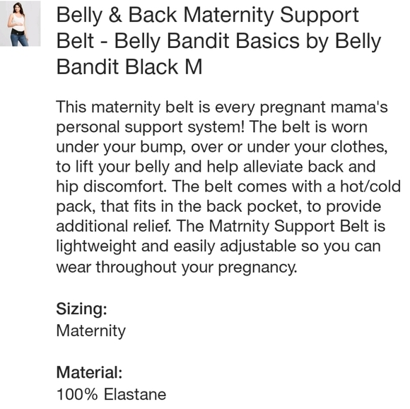 Belly & Back Maternity Support Belt- Belly Bandit Black Medium - Picture 5 of 8